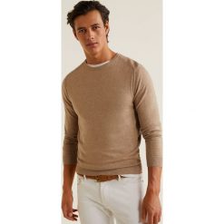 Mango Man - Sweter Ten. Brązowe swetry klasyczne męskie Mango Man, l, z bawełny, z okrągłym kołnierzem. Za 139,90 zł.