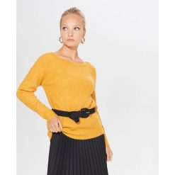 Sweter z wiązaniem na plecach - Żółty. Żółte swetry damskie Mohito, s, bez wzorów, bez rękawów, bez kaptura. Za 89,99 zł.