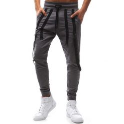 Joggery męskie: Spodnie męskie joggery szare (ux1133)