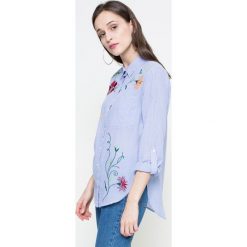 Missguided - Koszula. Niebieskie bluzki damskie marki Missguided, na co dzień, w paski, z bawełny, casualowe, z długim rękawem. W wyprzedaży za 59,90 zł.