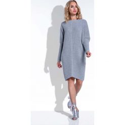 Szara Sukienka Sweter z Rękawem Kimono. Szare sukienki damskie marki Molly.pl, uniwersalny, bez wzorów, z dzianiny, z długim rękawem, długie, bez kaptura. W wyprzedaży za 60,00 zł.