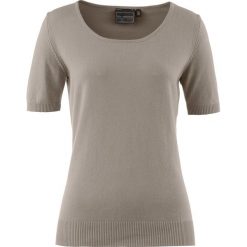 Swetry klasyczne damskie: Sweter, krótki rękaw bonprix brunatny