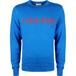 Calvin Klein Sweter. Swetry męskie Calvin Klein, bez wzorów, z dzianiny, z okrągłym kołnierzem, bez kaptura. Za 329,00 zł.