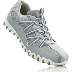 Sneakersy bonprix szary melanż. Szare buty sportowe damskie bonprix, z materiału. Za 74,99 zł.
