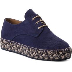 Espadryle EVA MINGE - Caceres 3L 18MJ1372397ES 207. Niebieskie espadryle damskie Eva Minge, w kolorowe wzory, ze skóry, na koturnie. W wyprzedaży za 219,00 zł.