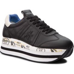 Sneakersy PREMIATA - Beth 1072 Czarny. Czarne półbuty damskie marki Premiata, bez wzorów, ze skóry, bez obcasa, na koturnie, bez zapięcia. W wyprzedaży za 519,00 zł.
