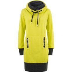 Sukienka dresowa, długi rękaw bonprix zielona limonka. Zielone sukienki damskie bonprix, bez wzorów, z dresówki, bez kołnierzyka, z długim rękawem, długie, maxi. Za 89,99 zł.