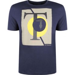 Trussardi T-shirt "Jersey". T-shirty męskie Trussardi, z nadrukiem, z bawełny, z okrągłym kołnierzem. Za 149,00 zł.