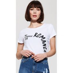 T-shirty męskie: T-shirt z napisem – Biały