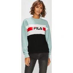 Fila - Bluza Angela Crew. Szare bluzy z nadrukiem damskie marki Fila, m, z bawełny, bez kaptura. Za 299,90 zł.