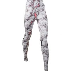 Legginsy sportowe, długie, LEVEL 3 bonprix czarno-łososiowy neonowy z nadrukiem. Czarne spodnie damskie bonprix, z nadrukiem, na fitness i siłownię. Za 99,99 zł.