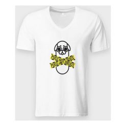 Koszulka męska v-neck Pug pill. Koszulki męskie MegaKoszulki, m, bez wzorów, z bawełny, klasyczne, bez kołnierzyka, bez rękawów. Za 54,90 zł.