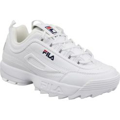 Fila Disruptor Low Wmn 1010302-1FG. Białe buty sportowe damskie Fila, bez wzorów, ze skóry, sportowe. W wyprzedaży za 399,99 zł.