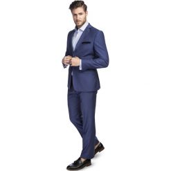 Garnitur Marco 15-15xb. Niebieskie garnitury męskie Giacomo Conti, bez wzorów, z wełny. Za 499,00 zł.