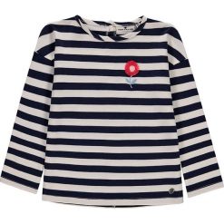Bluza w kolorze granatowo-białym. Białe bluzy dziewczęce rozpinane marki Tom Tailor, z aplikacjami, z bawełny. W wyprzedaży za 67,95 zł.