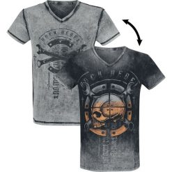 Rock Rebel by EMP Heavy Soul T-Shirt szary/czarny. Szare koszulki męskie marki Rock Rebel by EMP, xl, bez wzorów, vintage, bez kołnierzyka. Za 144,90 zł.