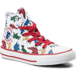 Trampki CONVERSE - Ctas Hi 663636C White/Enamel Red/T. Białe trampki dziewczęce Converse, bez wzorów, z gumy, bez zapięcia. W wyprzedaży za 179,00 zł.