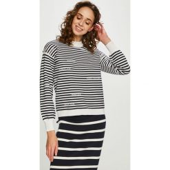 Tommy Hilfiger - Sweter. Białe swetry klasyczne damskie marki TOMMY HILFIGER, s, z bawełny, z okrągłym kołnierzem. Za 539,90 zł.