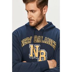 New Balance - Bluza. Niebieskie bluzy męskie New Balance, s, z nadrukiem, z elastanu, z kapturem, bez rękawów, z kapturem. Za 299,90 zł.