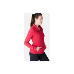 Bluza na zamek Gym & Pilates 500 damska. Różowe bluzy damskie DOMYOS, l, bez wzorów, z elastanu, bez rękawów, bez kaptura. Za 59,99 zł.