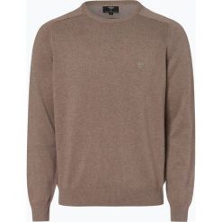 Fynch Hatton - Sweter męski, beżowy. Brązowe swetry męskie marki Fynch-Hatton, m, z haftami, z bawełny, bez kołnierzyka, bez kaptura. Za 229,95 zł.