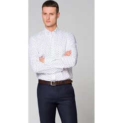 Koszula Biała w Niebieski Paisley Emilia. Niebieskie koszule męskie LANCERTO, m, z haftami, z bawełny, casualowe. Za 299,90 zł.
