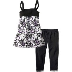 Sukienki dziewczęce: Sukienka + legginsy 3/4 (2 części) bonprix czarny z nadrukiem