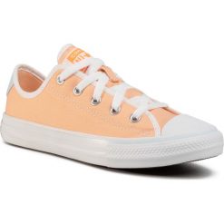 Trampki CONVERSE - Ctas Ox 667556C Orange Calcite/Aga. Pomarańczowe trampki dziewczęce Converse, bez wzorów, z gumy, na sznurówki. W wyprzedaży za 159,00 zł.