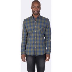 Koszula w kolorze oliwkowo-niebieskim. Brązowe koszule męskie Giorgio di Mare, m, w kratkę, button down, bez rękawów. W wyprzedaży za 152,95 zł.