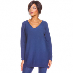 Sweter "Salsa" w kolorze granatowym. Niebieskie swetry klasyczne damskie marki So Cachemire, s, z kaszmiru. W wyprzedaży za 173,95 zł.