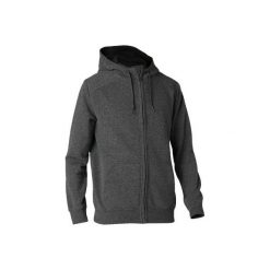 Bluza na zamek z kapturem Gym & Pilates 900 ciemnoszara męska. Szare bluzy męskie DOMYOS, m, bez wzorów, z elastanu, z kapturem, bez rękawów, z kapturem. Za 89,99 zł.