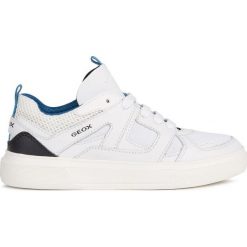 Geox - Buty dziecięce. Białe trampki chłopięce Geox, bez wzorów, ze skóry, sportowe, na sznurówki. Za 279,90 zł.