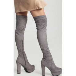 Szare Kozaki Born To Be Wild. Szare buty zimowe damskie vices, na wysokim obcasie. Za 149,99 zł.