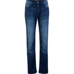Dżinsy z poliestru z recyclingu SLIM FIT, zrównoważony produkt bonprix ciemny denim. Czarne jeansy damskie bonprix, s, bez wzorów, z jeansu. Za 64,99 zł.