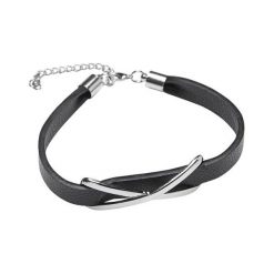 Cellbes Bransoletka z poliuretanu ze srebrną metalową klamrą czarny kolor srebra female czarny/szary. Szare bransoletki damskie Cellbes, metalowe. Za 59,00 zł.