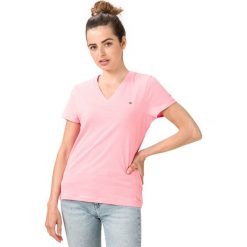 Tommy Hilfiger Koszulka Różowy Beżowy. Różowe koszulki damskie TOMMY HILFIGER, m, bez wzorów, z bawełny, bez kołnierzyka, z krótkim rękawem. Za 187,95 zł.