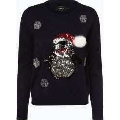 ONLY - Sweter damski – OnlX-Mas Penguin, niebieski. Niebieskie swetry klasyczne damskie ONLY, na zimę, m. Za 119,95 zł.