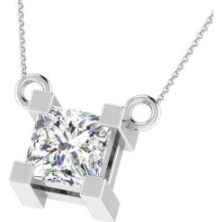 Złoty naszyjnik z diamentowym elementem ozdobnym - dł. 40 cm. Szare naszyjniki damskie Aria, z diamentem, złote. W wyprzedaży za 399,95 zł.