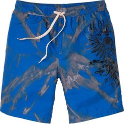 Bermudy plażowe bonprix lazurowy z nadrukiem. Niebieskie spodenki i szorty męskie bonprix, s, z nadrukiem. Za 64,99 zł.