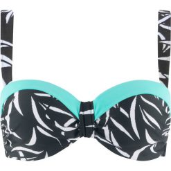 Biustonosz bikini na fiszbinach bonprix czarno-biały. Czarne stroje kąpielowe damskie bonprix, bez wzorów. Za 21,99 zł.