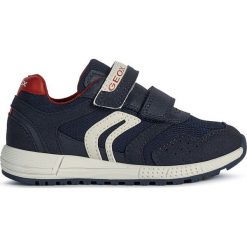 Geox - Buty dziecięce. Niebieskie trampki chłopięce Geox, bez wzorów, z gumy, sportowe, bez zapięcia. Za 309,90 zł.
