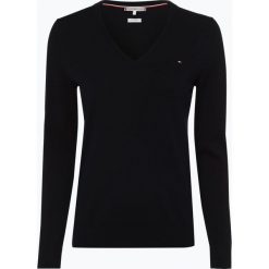 Tommy Hilfiger - Sweter damski – New Ivy, niebieski. Niebieskie swetry damskie TOMMY HILFIGER, s, bez wzorów, z bawełny, eleganckie, bez rękawów, bez kaptura. Za 449,95 zł.