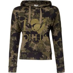 Bluza z kapturem DEHA EASY. Szare bluzy damskie Deha, z nadrukiem, z bawełny, krótkie. W wyprzedaży za 382,00 zł.