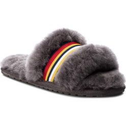 Kapcie EMU AUSTRALIA - Wrenlette W11634 Charcoal/Anthracite. Szare klapki damskie EMU Australia, bez wzorów, ze skóry, bez obcasa. Za 259,00 zł.