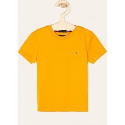 Tommy Hilfiger - T-shirt dziecięcy 86-176 cm. Żółte t-shirty chłopięce TOMMY HILFIGER, bez wzorów, z bawełny, bez rękawów. Za 59,90 zł.