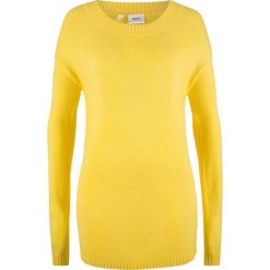 Sweter z dekoltem w łódkę bonprix żółty tulipan. Żółte swetry klasyczne damskie bonprix, z dekoltem w łódkę. Za 54,99 zł.