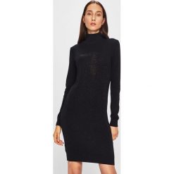 Trussardi Jeans - Sukienka. Czarne sukienki damskie Trussardi Jeans, na co dzień, s, bez wzorów, z elastanu, casualowe, z golfem, z długim rękawem, długie, maxi, proste. Za 599,90 zł.