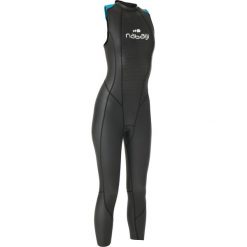 Kombinezon pływacki Openwater bez rękawów OWS 500 2/2 mm damski. Czarne kombinezony damskie NABAIJI, bez wzorów, z poliesteru, bez kołnierzyka, bez rękawów. Za 399,99 zł.