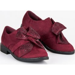 ELEGANCKIE ZAMSZOWE PÓŁBUTY. Czerwone półbuty damskie marki SEASTAR, bez wzorów, z zamszu, eleganckie, bez obcasa, bez zapięcia. Za 99,99 zł.