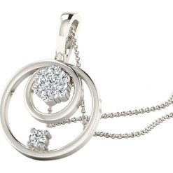 Srebrny naszyjnik z diamentową zawieszką - dł. 40 cm. Szare naszyjniki damskie Vittoria Jewels, z diamentem, srebrne. W wyprzedaży za 499,95 zł.